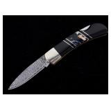 Wooly Mammoth Damascus & Jet Custom Knife