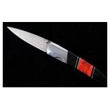 Wooly Mammoth Damascus & Jet Custom Knife