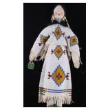 Sioux Mary Standstall Fully Beaded Hide Doll LARGE