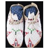 Northern Cheynne Fully Beaded Moccasins c. 1880-90