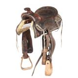 Texas Tanning MFG Co. Brahma Leather Saddle 12"