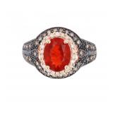 Fire Opal & Diamond 14K Rose Gold Ring