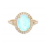 Ethiopian Opal & Diamond 14K Gold Ring