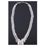 Navajo Sterling Silver Graduated Concho Necklace