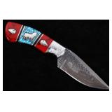 Navajo Yellowhorse Turquoise Custom Wolf Knife
