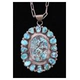 Navajo Apache Blue Sterling Silver Necklace