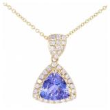 Classic Tanzanite & Diamond 14K Necklace