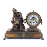 Ansonia Clock Co. Hermes Brass Mantle Clock