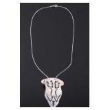 Navajo Signed Sterling Silver Pendant Necklace
