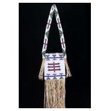 Lakota Sioux Fully Beaded Hide Bag w/ Beaded Strap