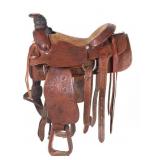 Stunning Billy Cook Longhorn 16" Roping Saddle
