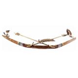 Sioux Beaded & Parfleche Covered Wood Bow & Arrows