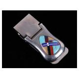 Navajo Blue Gem, Multi-Stone Inlaid Money Clip