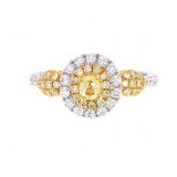 Rare Helzberg Fancy Yellow Diamond 14K Gold Ring