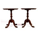 Pair of Mahogany Queen Anne Clawfoot Tables