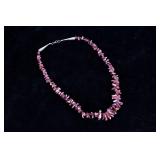 Navajo Purple Branch Coral & Sterling Necklace