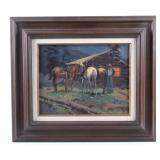 Sheryl Bodily Framed Original Western Oil Painting
