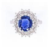 RARE Unheated Cornflower Blue Sapphire Ring w/ GIA