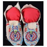 Montana Crow Beaded Key Hole Moccasins c. 1900-