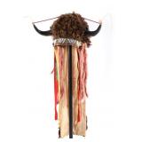 Cheyenne Beaded Buffalo Horn Headdress