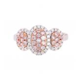Fancy Pink & White Diamond 18K Gold Ring