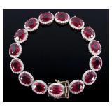 RARE 39.58 ct. Ruby & 5.85ct. Diamond 14K Bracelet