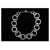 Navajo Sterling Silver Hammered Ring Necklace