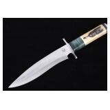 IPAK Punisher D2 Etched Bone Grip Survival Knife