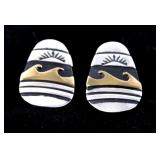 Signed T. Singer Sterling Silver & Gold Earrings