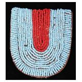 Crow Fully Beaded Signal Mirror Belt Pouch 19th C.