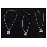 Navajo Jade & Silver Pendant Necklaces