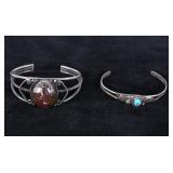 Navajo Old Pawn Silver Turquoise & Agate Bracelets
