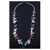 Navajo Carved Animal Multi Stone Effigy Necklace