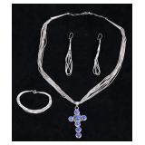 Navajo Lapis Lazuli & Silver Jewelry Set