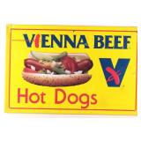 Vienna Beef Hot Dog Single Side Sign c. Mid 1900