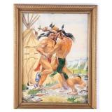 1951 Original Chief White Elk Tenanana Watercolor