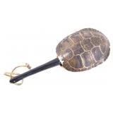 Crow Indian Turtle Shell Rattle w/ Carved Handle