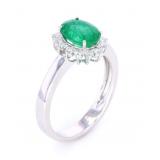 Classic Emerald & Diamond 18K White Gold Ring