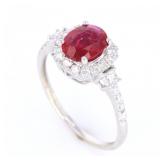 Beautiful Natural Ruby and Diamond 14K Ring