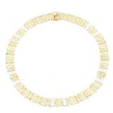 20.39 ct Peridot and Topaz Gold Silver Necklace