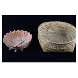 Papago Hand Woven Basket & Flour Sifting Basket
