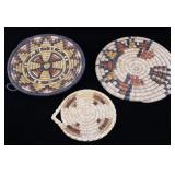 Hopi & Papago Hand Woven Coil Plaques