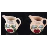 North Dakota Watt Ware Apple Pitcher Pair
