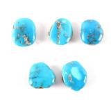 Set of Five Morenci Turquoise Button Covers