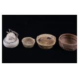 Papago Native American Hand Woven Small Baskets