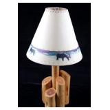 Montana Rustic Cedar Log Table Lamp W/ Moose Shade