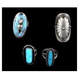Navajo Sterling Silver & Turquoise Rings