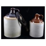 3 Gallon & 1 Gallon Stoneware Whiskey Jug Pair