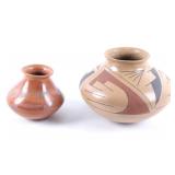 Acoma Signed Hand Made Polychrome Pottery Jars