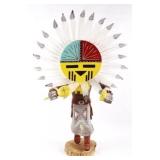 Large L Vandever Signed Hopi Sunface Kachina Doll